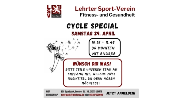 Cycle Special am 29. April im Sportpark 